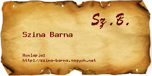 Szina Barna névjegykártya