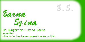 barna szina business card